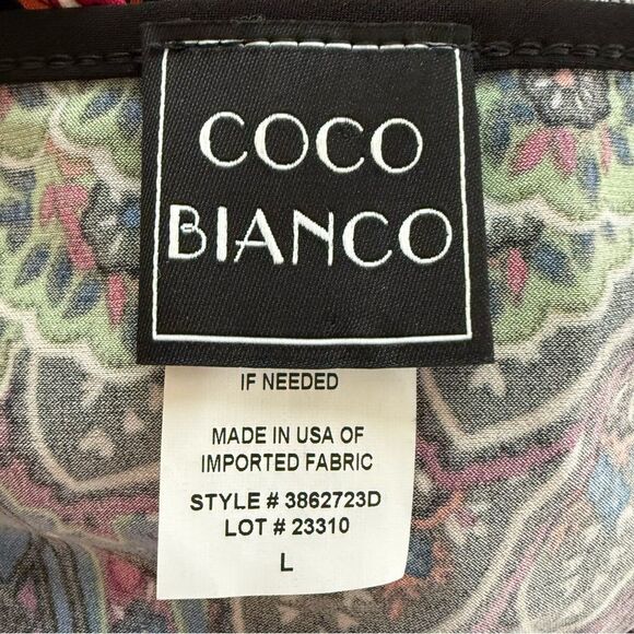 Coco Bianco Women's Multicolor Peacock Pattern Tunic size Large - Picture 3 of 8